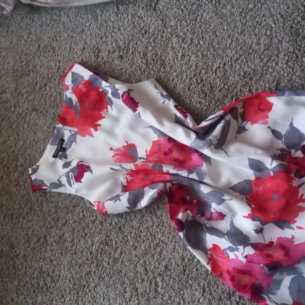 Mario Serrani Red and Gray Floral Dress
